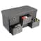 Simplify Gray 6 Drawer Collapsible Double Storage Ottoman